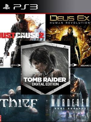 5 Juegos en 1 Deus ex mas Just cause 2 mas Thief mas murdered mas Tomb Raider