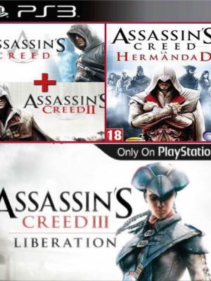 4 juegos en 1 Assassins Creed mas Assassins Creed II mas  Antología Assassins Creed La Hermandad Mas Assassins Creed Liberation HD